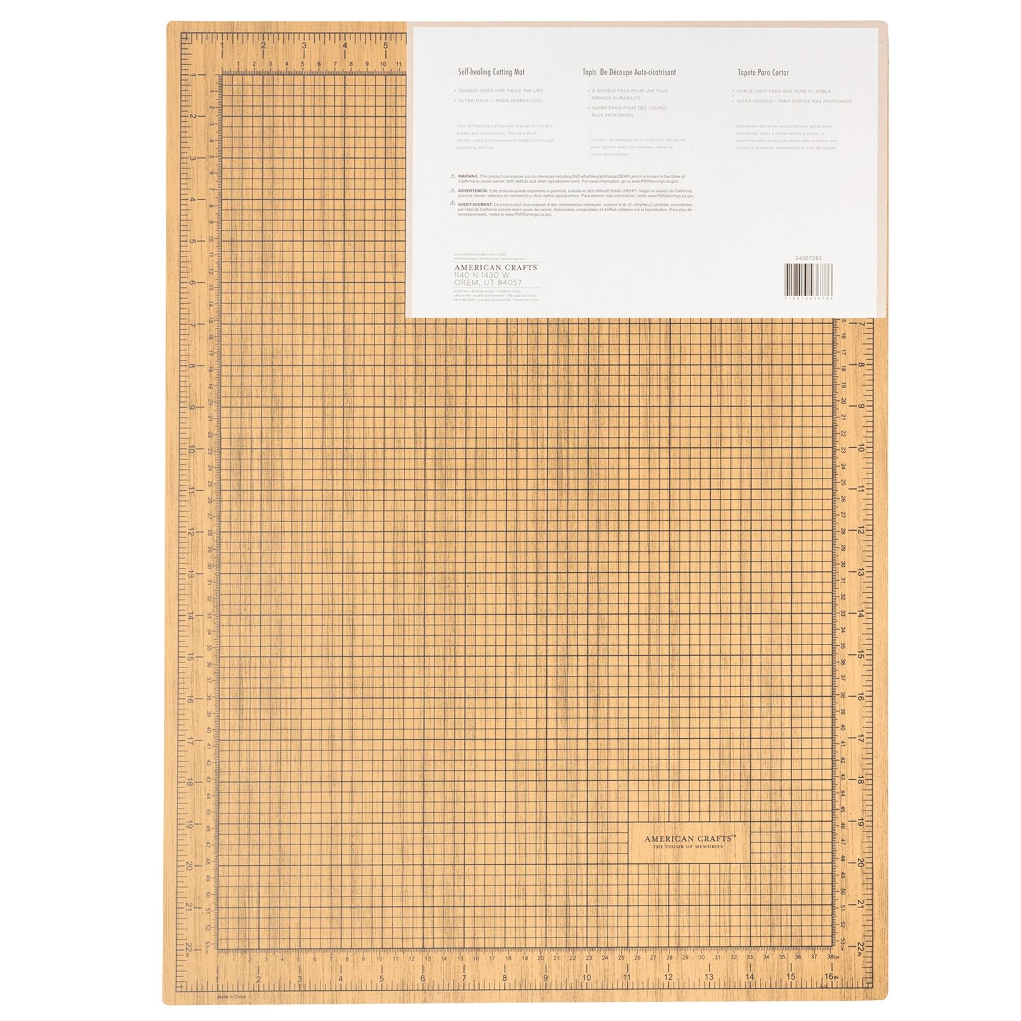 American Crafts™ 17.75" x 23.5" Wood Grain Cutting Mat